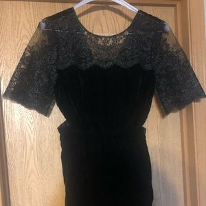 Black Velour Romper, Size 6